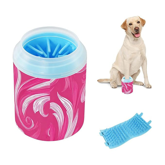Dog Paw Cleaner Mudbuster Dog Foot Washer for Small Medium Large Dogs Cats Premium Pet Supplies Pink Retro Pattern Bohemian01