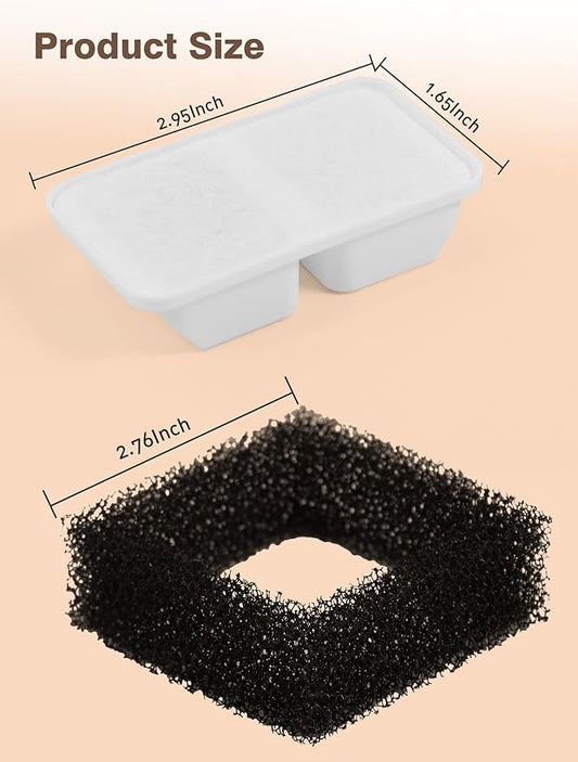 6 Packs Replacement Filters for Cat Water Fountain, Filters & Sponges with Activated Carbon, Ion Exchange Resin, Compatible with Automatic Water Fountain