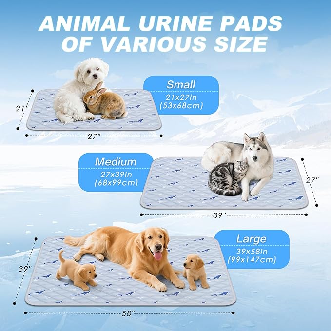 Dog Cooling Mat, Cooling Mat for Dogs, Breathable Dog Bed with Non-Slip Design, Portable & Washable Pet Pad for Indoor, Outdoor, Crate, Summer Cat Bed, Cool Pet Pad, Gel-Free, 39"x58"