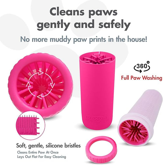 Dexas MudBuster Portable Dog Paw Cleaner, Pink Large Pet Supplies and Accessories
