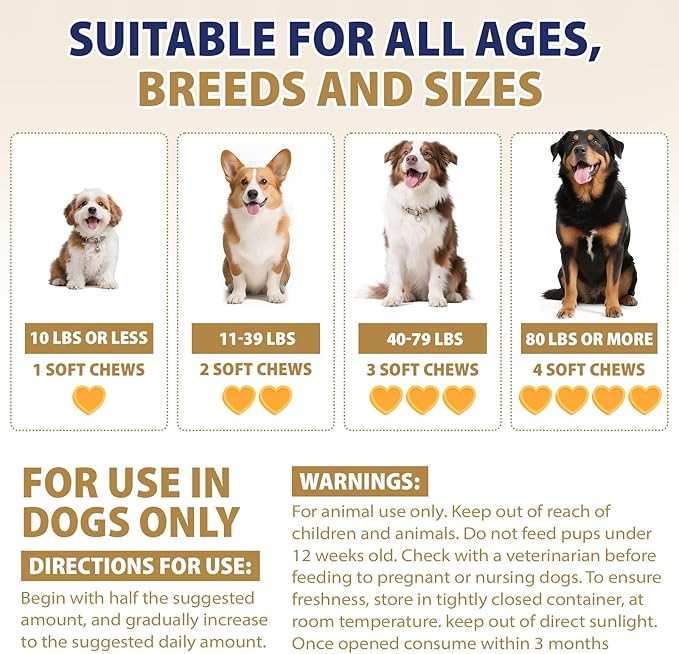 Hip and Joint Supplement for Dogs 200 Hemp Dog Calming Chews with Glucosamine, Chondroitin, Msm, Omega3, Melatonin for Senior Dogs Anxiety Pain Relief Anti Inflammatory Small/Medium/Large Dog -Chicken