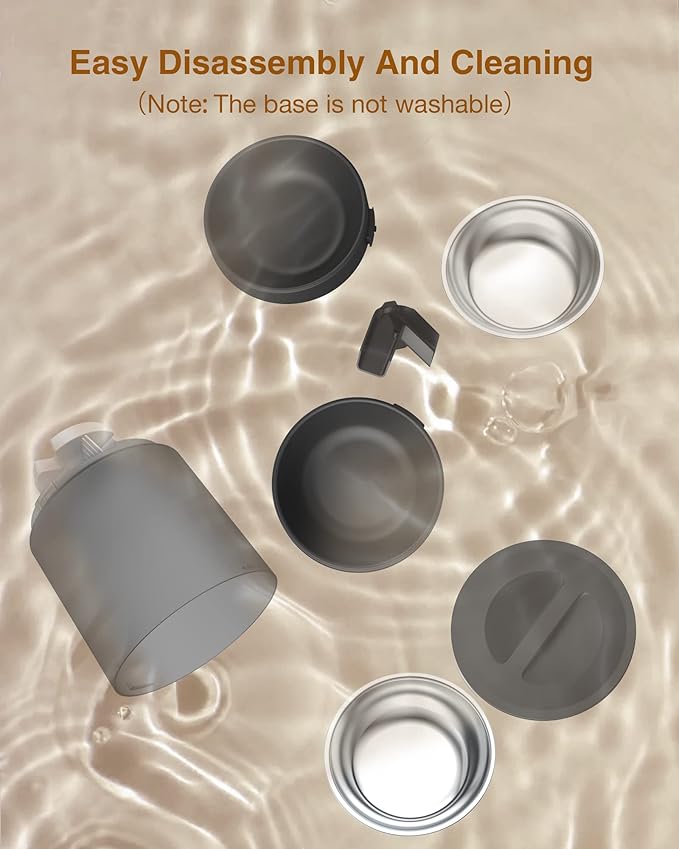 Molypet Automatic Cat Feeders for 2 Cats - 6L Food Dispenser with Double Bowls, Programmable Timed Feeder up to 6 Meals per Day with 10S Voice Recorder, Support Dual Power Supply