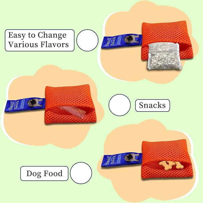 BabieDtOyG Dog Scent Training kit, Brain Games, Hide and Seek Toys - Fun Nose Work Games, Sniff and Seek Sniffing Toys, Dog Nosework Kit, Scent Work Kit for All Ages Dog (Orange)