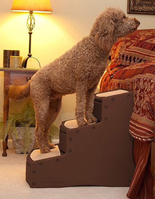 Pet Gear Easy Step III Extra Wide Pet Stairs, 3 Step for Dogs/Cats up to 200 pounds, Removable/Washable Carpet, Easy Assembly (No Tools Required) 3 Colors