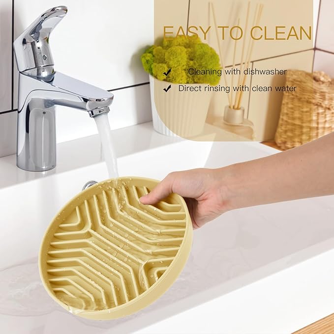 Slow Feeder Dog Bowls 2PCS, Puzzle Silicone Dog Feeding Bowls with Suction Cups, Anti-Choking, Non-Slip Design, Reduces Boredom, Anxiety, Ideal for Medium to Small Dogs & Cats - XAQMHSW