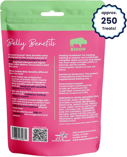 Onward Hound Training Treats for Dogs - Soft Bison - Low Calorie Dog Training Treats for Sensitive Stomachs with Single Source Premium Protein, Corn Free, & Soy Free Formula - 10 oz