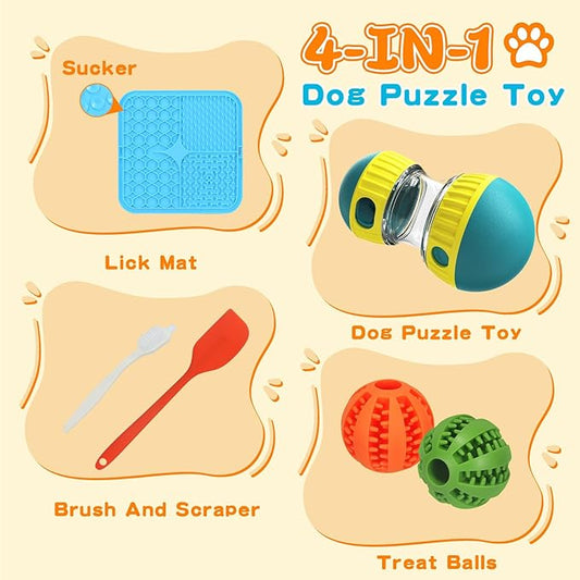 fyfracing Interactive Treat Dispensing Toys for Smart Puppy Middle Dogs to Keep Them Busy, Cognitive Enrichment Dog Puzzle Slow Feeder Ball Toy (Feeder Toy(Green))