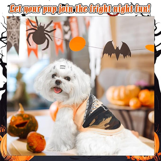 BINGPET Dog Halloween Shirt, Gunner Funny Dog Halloween Costumes Puppy Tshirt, Breathable Sleeveless Tank Top Vest & Sweatshirt for Small Medium Dogs Cats (XS)