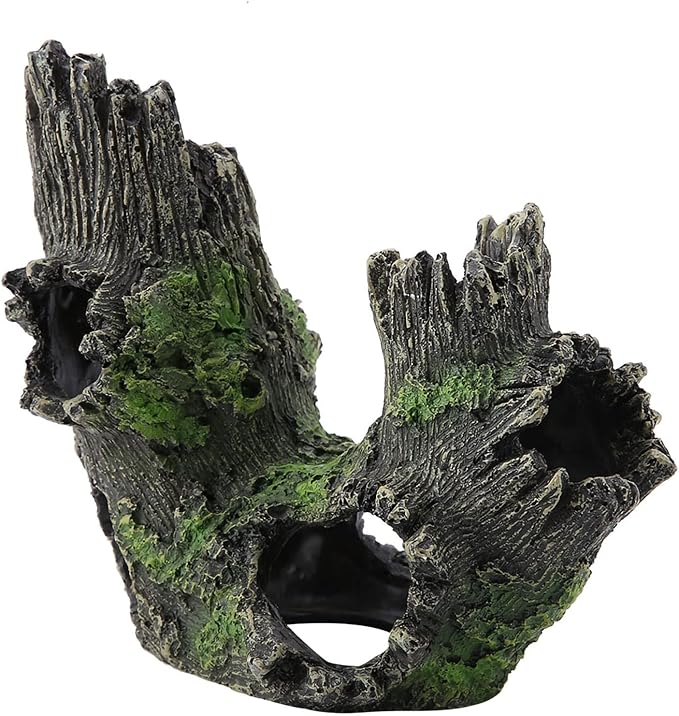 Tyenaza Aquarium Driftwood Decoration, Driftwood Resin Crafts Ornament for Aquarium Decoration Fish Tank Wood with Holes & Aquarium Caves Fish Tank Wood Decor(ST-004B)