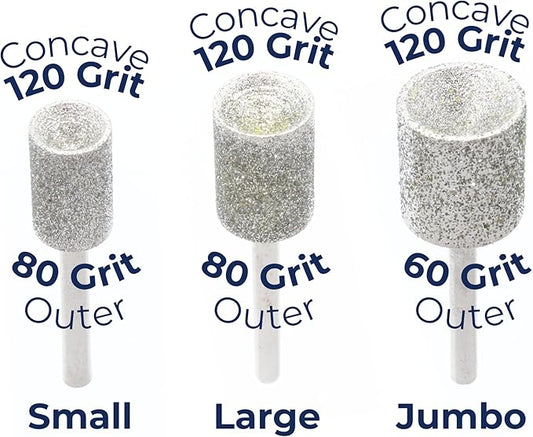 3Pcs Nail Grinder Diamond Bits for Cats and Dogs - Painless Nail Sanding Drums - Diamond Dog Nail Grinder Attachment - Faster Diamond Bit for Dog Nail Grinder - 80/120 Grit (3Pcs-Set)