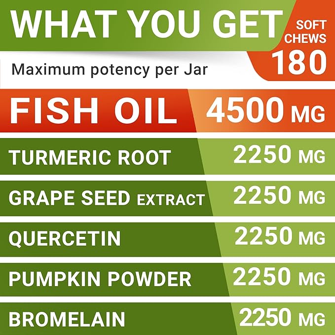 Omega 3 + Allergy Relief for Dogs Bundle - Allergy & Itch Relief + Itchy Skin Treatment - EPA & DHA Fatty Acids + Pumpkin - Shedding, Itchy Skin Relief + Itch Relief- 360 Chews - Made in USA