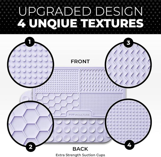 Pup Culture Dog Lick Mat for Dogs (2 Pack), Feeding Pad for Anxious Pets Plus 4 Different Puzzles for Mental Stimulation for Dogs - Supports Mental, Dental, and Digestive Health - Heavy Duty