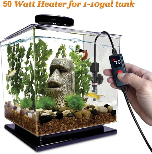 PULACO 50 Watt Small Aquarium Betta Heater for 1-10 Gallon Tank