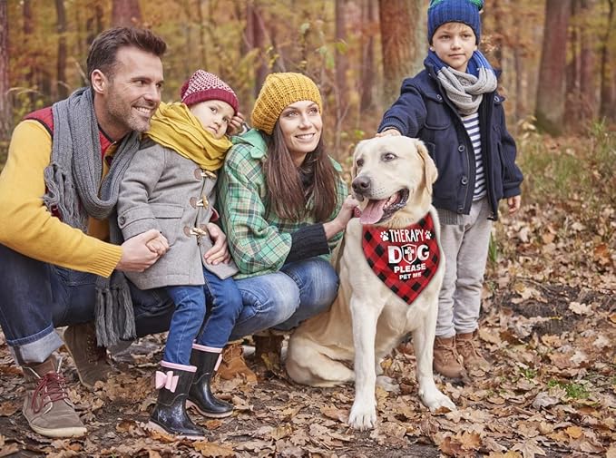 Dog Bandana, Emotional Support Animal Dog Bandana, Dogs Scarf Classical Printing, Dogs Scarf Accessories, Doggy Kerchief Pet Kerchief, Christmas Birthday Thanksgiving Doggy Gift