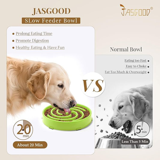 JASGOOD Slow Feeder Dogs Bowl for Large Medium Dogs,Anti-Gulping Pet Slower Food Feeding Bowls Stop Bloat,Preventing Choking Healthy Design Dogs Bowl