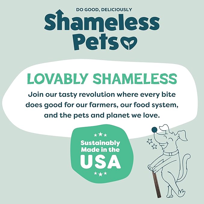 Shameless Pets Triple Mint Dental Chews for Dogs, 8 Chews - Natural Dog Teeth Cleaning Treats with Fresh Breath Benefits | Grain-Free Dental Sticks for Small, Medium & Large Dogs