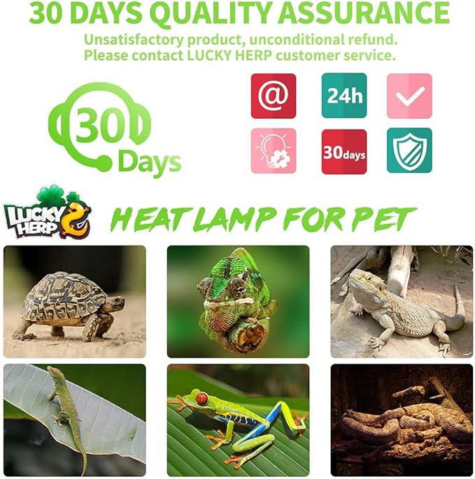 LUCKY HERP Heat Lamp Bulbs - 150W Reptile Heat Lamp 2 Pack, Daylight Basking Heat Lamp Bulbs for Reptile, UVA Heat Light Bulb for Reptiles, Amphibians, Bearded Dragons, Lizards, Turtles, Chickens