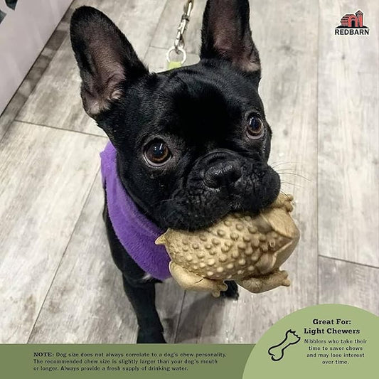 Redbarn Chew-A-Bulls, 6 Pack – Large Toad Shape Dog Dental Treats – Daily Oral Care with Fun Ridges & Grooves, All Natural Ingredients, Highly Digestible Chews & Low in Fat