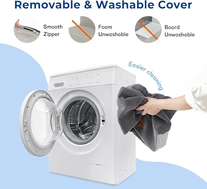 Dog Stairs for Small Dogs - Pet Stairs 2 in 1 with Zippers Suitable for Couch and Bed, 35D Foam Dog Steps with Non Slip Bottom Grey 4 Steps, Beige