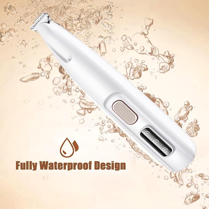 Dog Paw Trimmer with LED Light,Rechargeable Waterproof Trimmer for Dogs,18 mm Widen Blade,35dB Safety Low Noise Pet Hair Clippers for Paws Eyes Ears Face Rump