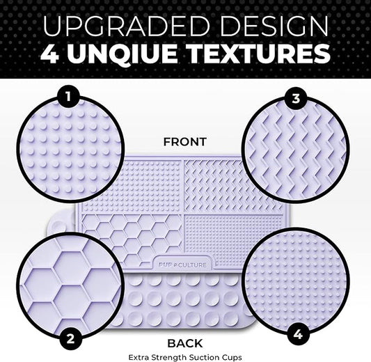 Pup Culture Dog Lick Mat for Dogs, Feeding Pad for Anxious Pets Plus 4 Different Puzzles for Mental Stimulation for Dogs - Supports Mental, Dental, and Digestive Health, Bite Resistant and Heavy Duty