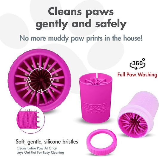 Dexas MudBuster Portable Dog Paw Cleaner, Small, Fuchsia - Premium Quality Pet Accessory