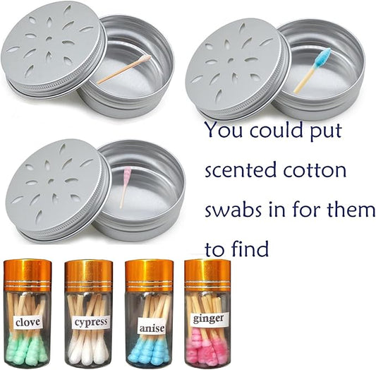 CHENGXINWENHUA Dog skent Work tins 6 Pack,Dog Scent Training Box,Dogs Nose Work containers (1, 4 Jars+6 Magnetic Box)