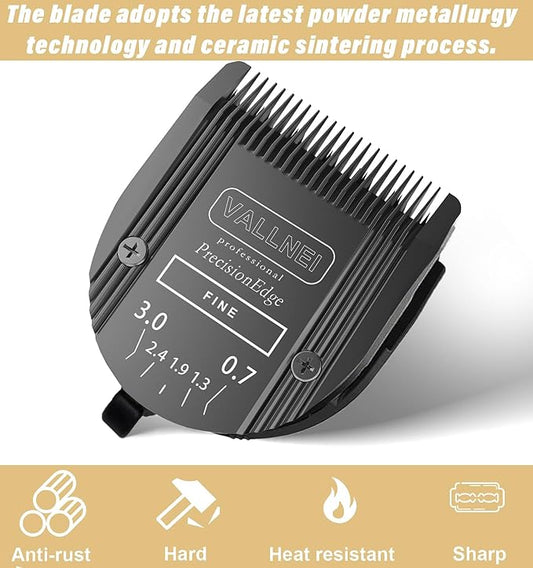 Detachable Adjustable Pet Dog Grooming Clipper 5-in-1 Blade Compatible with WAHL Professional Animal Blade Arco, Bravura, Chromado, Creativa, Figura, and Motion Pet, Dog, and Horse Clippers (Black)