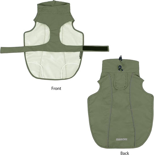 Adjustable Waterproof Dog Raincoat for Dogs,Lightweight Pet Rain Jacket Puppy Clothes with Reflective Strip for Small Medium Large Dogs (Army Green, X-Large)