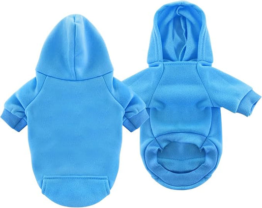 Idepet Pet Dog Hoodies Dog Clothes for Small Dogs Vest Chihuahua Clothes Warm Coat Jacket Autumn Puppy Outfits Cats Dogs Clothing(2XL,Dark Blue)