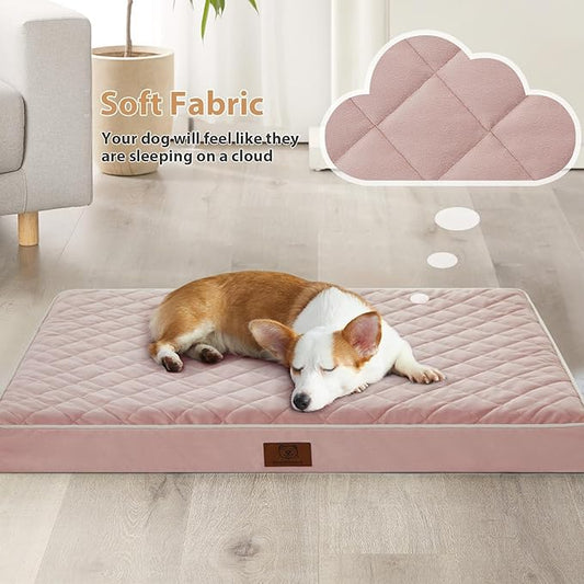 WNPETHOME Orthopedic Giant Dog Beds Large Sized Dog, Waterproof Extra Large Dogs Bed with Removable Washable Cover, Multi-Needle Quilting Dogs Crate Bed