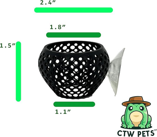 CTWPets Betta Bulb Hide | Betta Rest Fish Tank Ornament | Aquarium Cave with Suction Cup for Small Fish Tank, Betta Habitat, Shrimp Hideout, Aquatic Decor (Black)