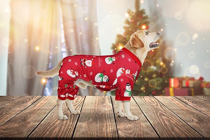 Dog Christmas Pajamas Snowman Clothes Costumes Pet Pjs Stretchy Funny Costumes Pet Outfit Dog Pajamas for Small Dogs Puppy Cat(S)