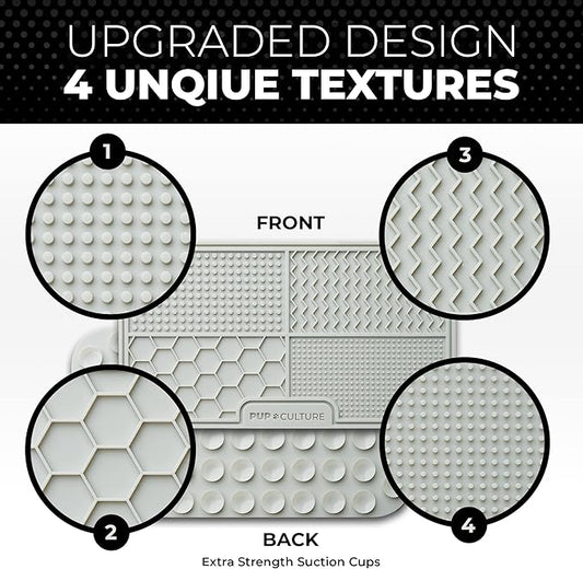 Pup Culture Dog Lick Mat for Dogs, Feeding Pad for Anxious Pets Plus 4 Different Puzzles for Mental Stimulation for Dogs - Supports Mental, Dental, and Digestive Health, Bite Resistant and Heavy Duty