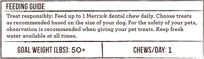 Merrick Fresh Kisses Natural Dental Chews, Toothbrush Shape Treat Infused With Real Mint, For Large Dogs - 16 ct. Box