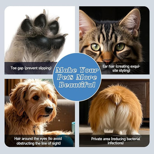 Dog Paw Trimmer Electric, Pet Paw Trimmer with LED Light, Professional Cordless Pet Clippers Rechargeable, Paw Cleaner - Grooming Shaver for Dog's & Cat's & Rabbit's Feet Eyes Face Ears Rump Hair