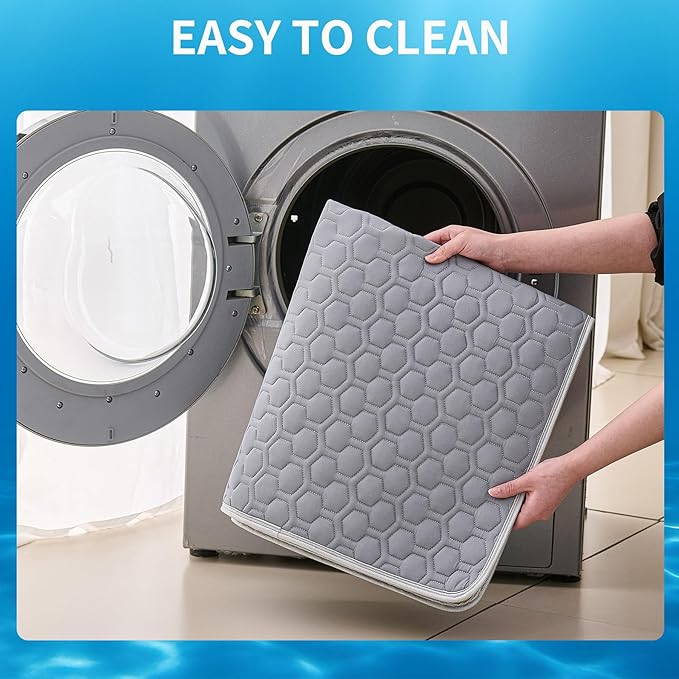 HAOMAIJIA Pet Cooling Mat for Dogs Thick Soft Washable Dog Cooling Mat Indoor Upgrade Waterproof Non-Slip Self Cooling Pad for Dog and Cat (Grey, 19'' x 24'' Small)