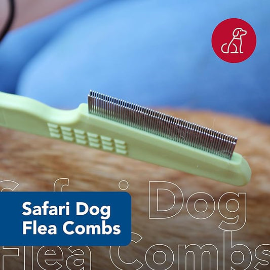 Coastal Pet Safari Double Row Comb - Helps Dry Skin - For Flea Prevention and Detection in Pets with Short and Long Hair