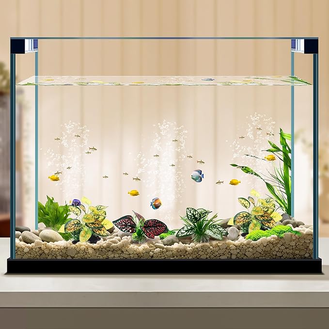 Moonorange Reptile Artificial Plants, Terrarium Plants Decorations Supplies, Aquarium Fish Tank Plant, Amphibian Habitat Hideout Tank Accessories(M Set-4pcs/C)