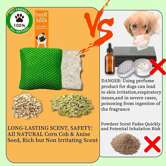 BabieDtOyG Dog Scent Training kit, Brain Games, Hide and Seek Toys - Fun Nose Work Games, Sniff and Seek Sniffing Toys, Nosework Kit, Scent Work Kit for All Ages Dog (Green)