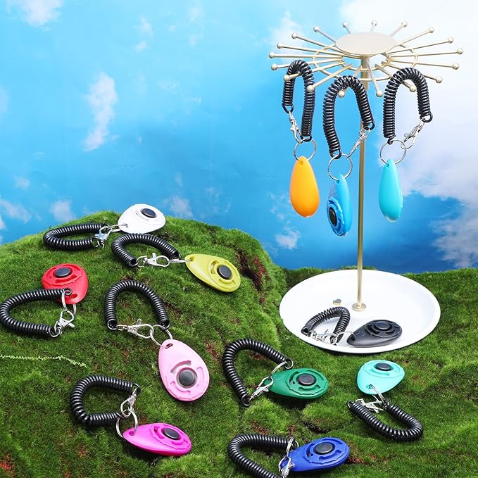 18 Pieces Dog Clicker for Training, Pet Training Clicker Set with Wrist Strap Clickers Trainer for Dogs Cats Puppy Birds Horses Behavioral Training (Multicolor)