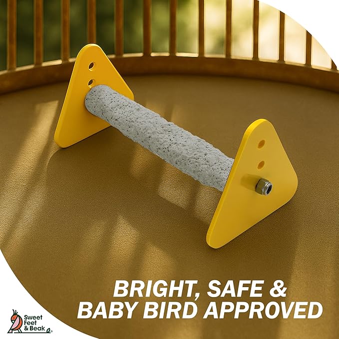 Sweet Feet and Beak Medium Portable Perch and Weaning Stand for Birds. Keep Nails and Beaks in Top Condition - Safe, Non-Toxic, Easy to Install Cage Accessories