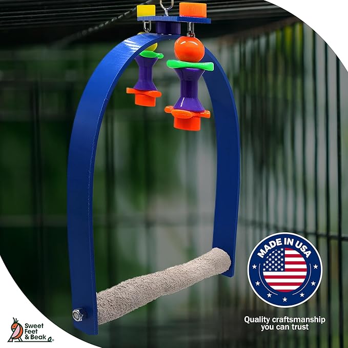 Sweet Feet and Beak Large Whirly Bird - Perfect Cage Toy Stimulates Visual and Physical Activity - Safe, Non-Toxic, Cage Accessories for Large Birds