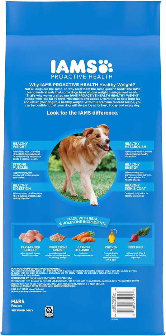 IAMS Proactive Health Healthy Weight Control Adult Dry Dog Food with Real Chicken, 7 lb. Bag
