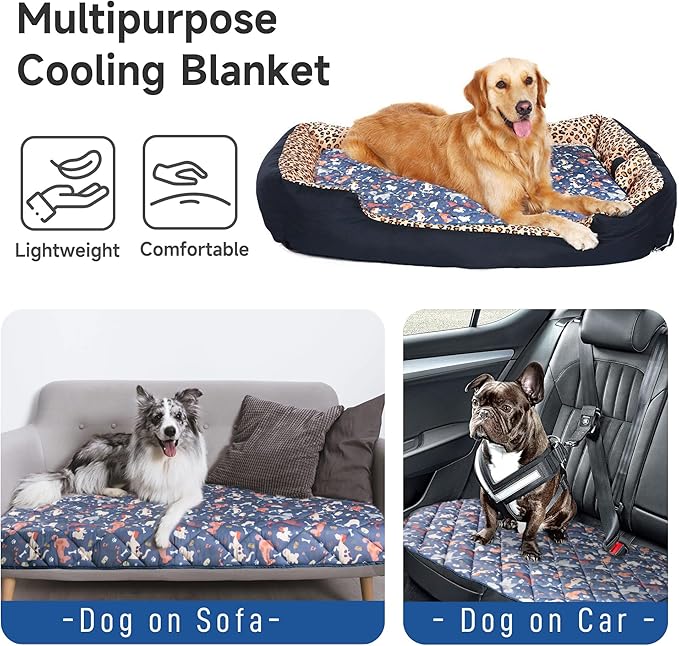 wegreeco Pet Dog Cooling Mat for Cats, Lightweight Bed Outdoor Cooling Blanket for Dogs and Cats, Small Medium Large Puppy Cool Pad for Dogs, Cute XLarge