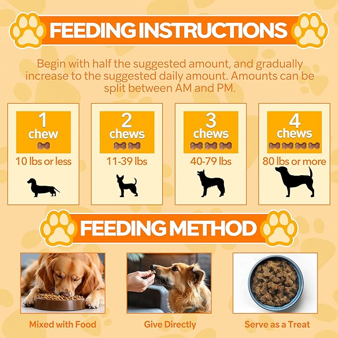 Probiotics for Dogs,6 Digestive Probiotics & 6 Enzymes for Gut Health,Digestion & Gut Support,Helps Diarrhea, Yeast Infection, Upset Stomach,Allergies & Immune System Support-300 Chews