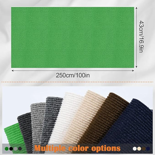 Cat Scratch Furniture Protector - 100" x 17" Trimmable Self-Adhesive Cats Claws Scratch Pads, DIY Cat Climbing Couch Protector for Scratch Post Cat Tree Replacement Indoor (Green)