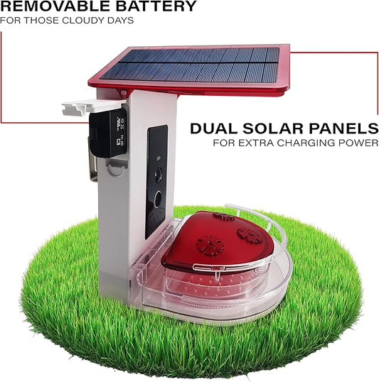 Quick Setup Smart Solar Hummingbird Feeder with Camera 1080P 2MP High-Def and WiFi AI Bird Identification Birdfeeder, Ant Guard Moat, Squirrel Alarm, Removeable Tray, Identifies 10,000+ Birds
