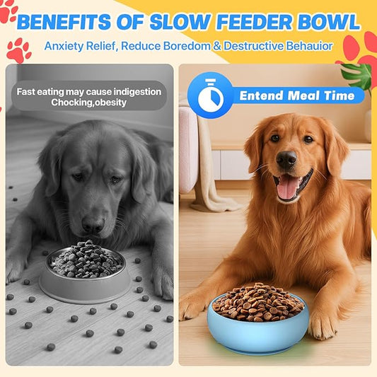 Pawinner 2 Pack Dog Lick Bowl, Freeze Lick Mat for Dogs, Non-Slip Slow Feeder Licking Bowl with Suction Cups, Food Grade Silicone, Enrichment Puzzle Feeder for Distraction