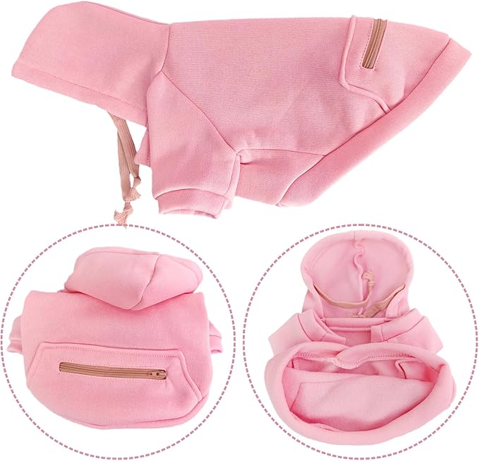 Jecikelon Pet Dog Cold Weather Coat with Pocket Winter Dog Hoodie Warm Puppy Clothes for Small Dogs Chihuahua Clothing (Pink2, X-Small)
